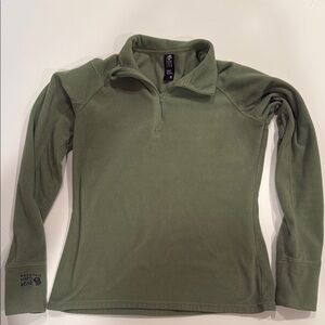 Mountain Hardwear Women's Olive Green 1/4 Zip Fleece Pull Over